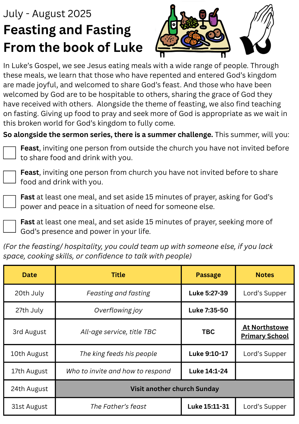 Sermon series (July - Aug 2025