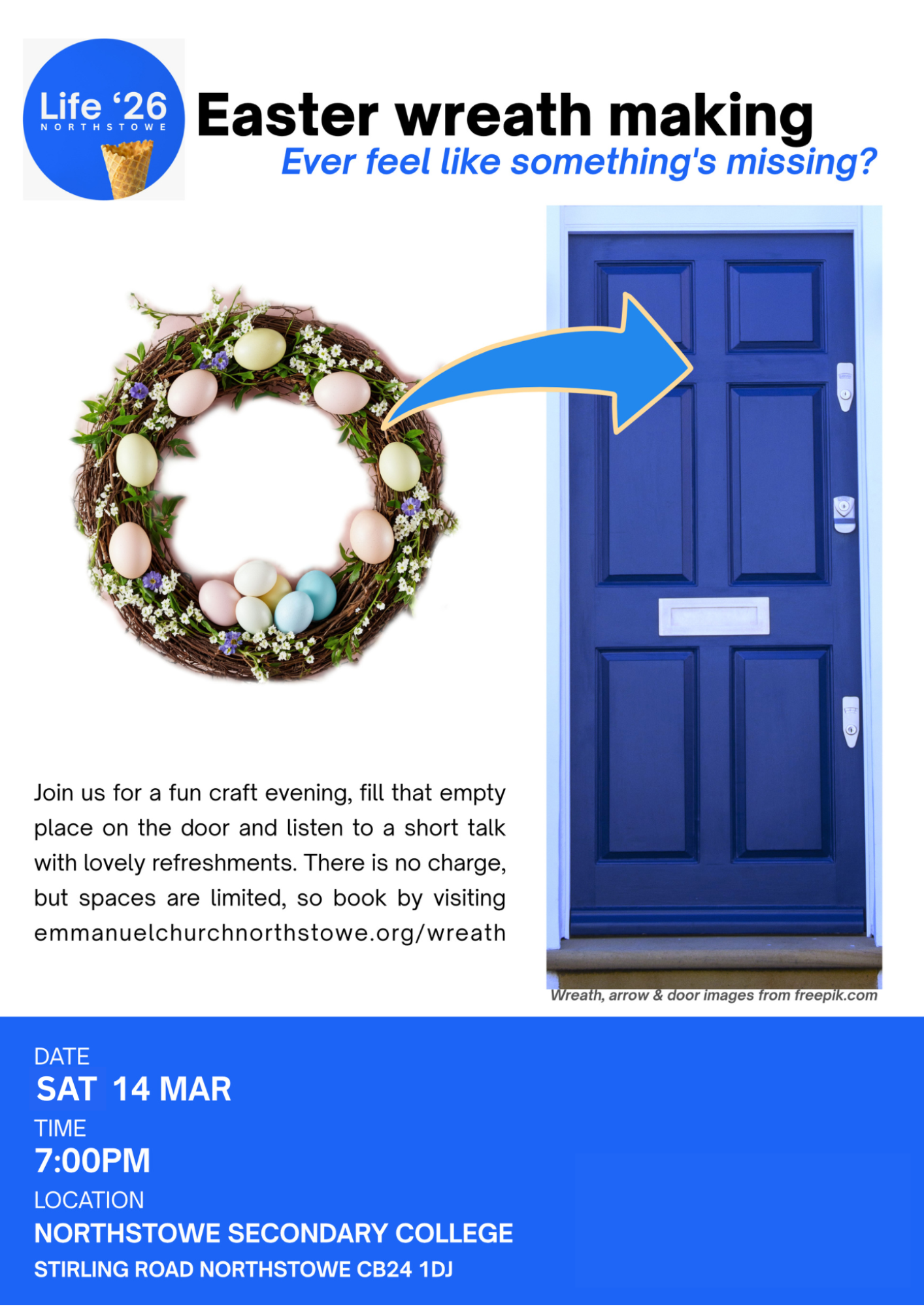 Easter wreath making poster ed